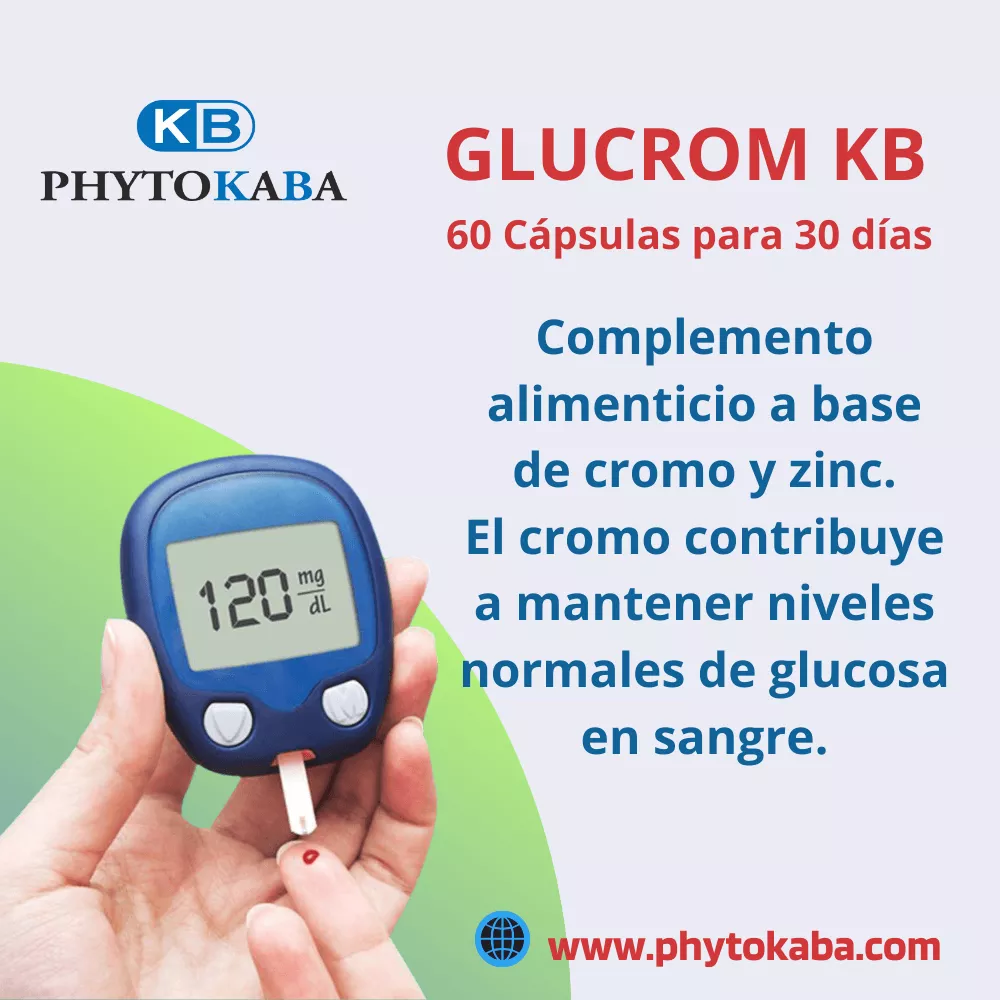 GLUCROM KB 60 c&aacute;psulas a base de cromo y zinc